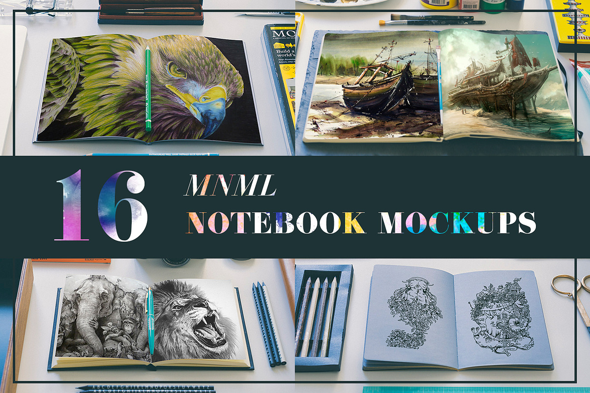 MNML Notebooks Mockups in Mockup Templates - product preview 8
