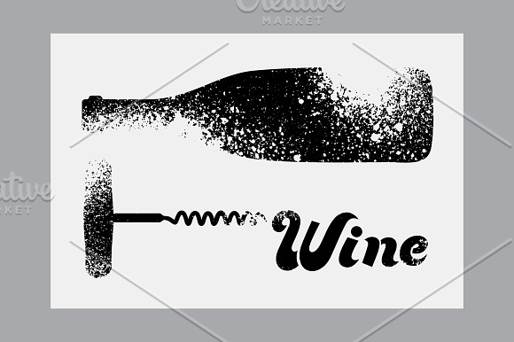 Wine stencil splash style posters. in Illustrations - product preview 1