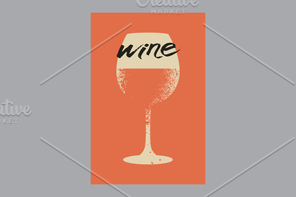 Wine stencil splash style posters. in Illustrations - product preview 4