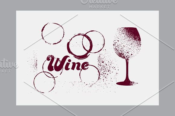 Wine stencil splash style posters. in Illustrations - product preview 6