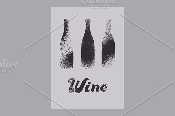 Wine stencil splash style posters. in Illustrations - product preview 7