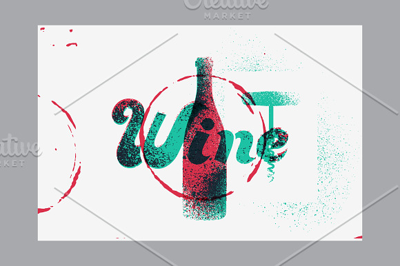 Wine stencil splash style posters. in Illustrations - product preview 8