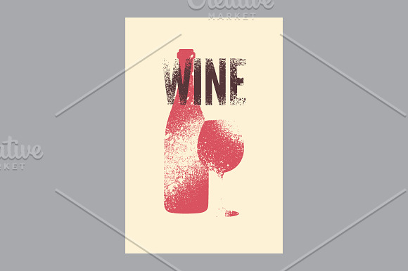 Wine stencil splash style posters. in Illustrations - product preview 11