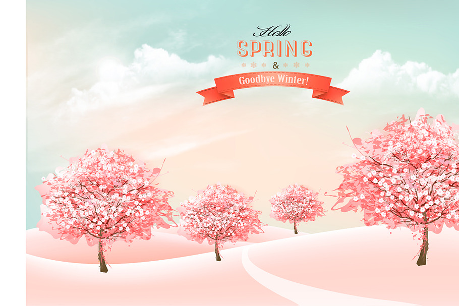 Spring nature background. Vector