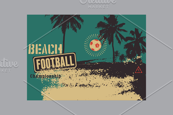 Beach Football vintage posters. in Illustrations - product preview 1