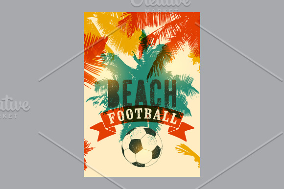 Beach Football vintage posters. in Illustrations - product preview 2