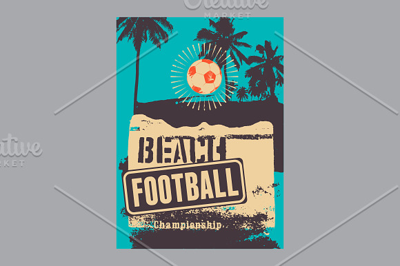 Beach Football vintage posters. in Illustrations - product preview 3