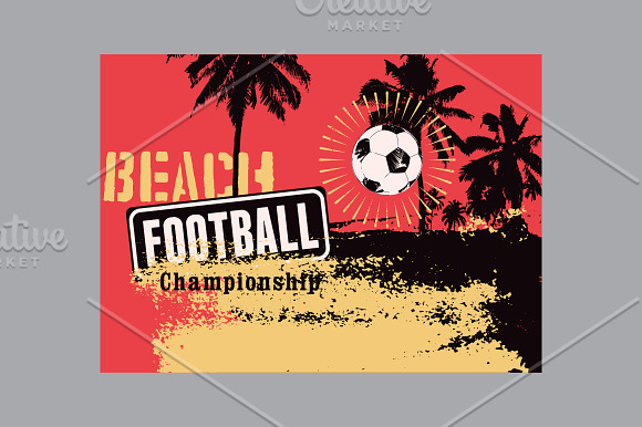 Beach Football vintage posters. in Illustrations - product preview 4