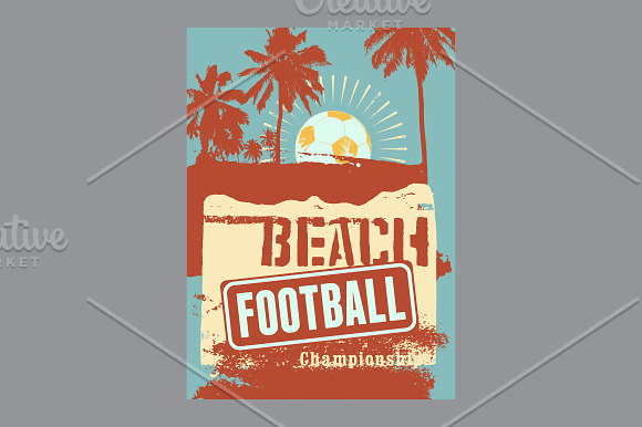 Beach Football vintage posters. in Illustrations - product preview 5