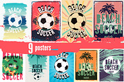Beach Soccer vintage posters.