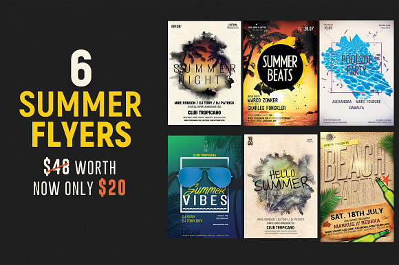 SALE - Summer Flyer Bundle in Flyer Templates - product preview 6