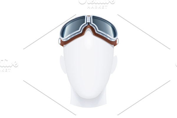 Pilot glasses. Vector illustration.