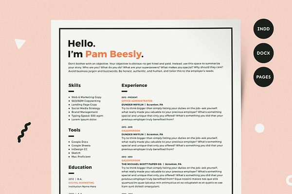 2 Page Resume Template / CV Template