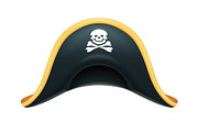 Pirate hat. Corsair headgear. Vector