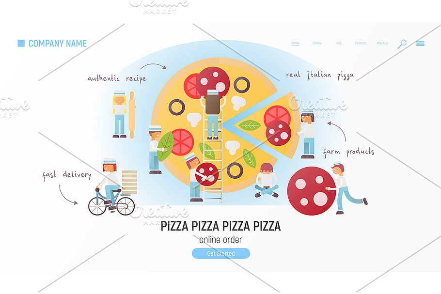 Pizzeria Web site in Illustrations - product preview 8