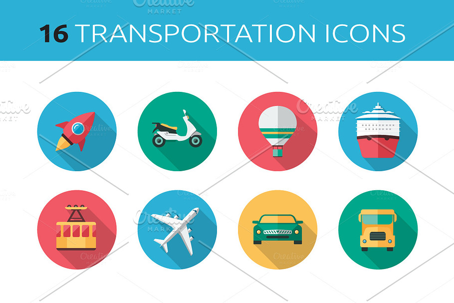 Transportation Icons Set in Graphics - product preview 8