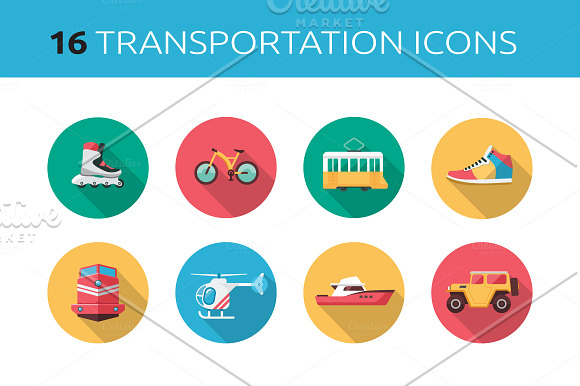 Transportation Icons Set in Graphics - product preview 1