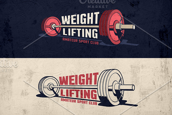 Weight Lifting Retro Pack in Logo Templates - product preview 1