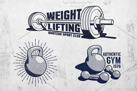 Weight Lifting Retro Pack in Logo Templates - product preview 2