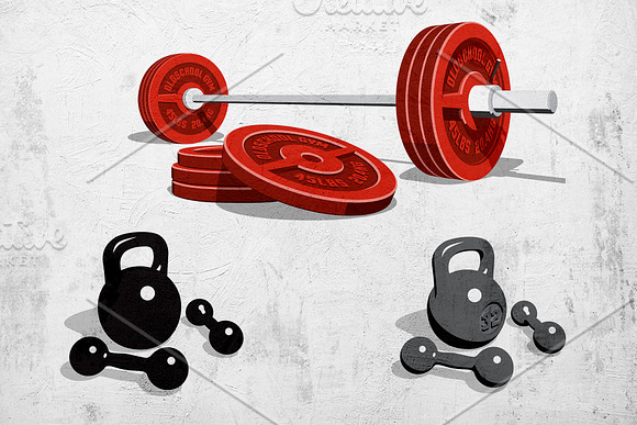 Weight Lifting Retro Pack in Logo Templates - product preview 4