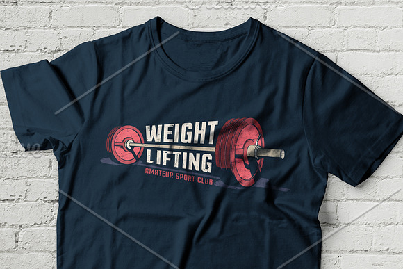 Weight Lifting Retro Pack in Logo Templates - product preview 6