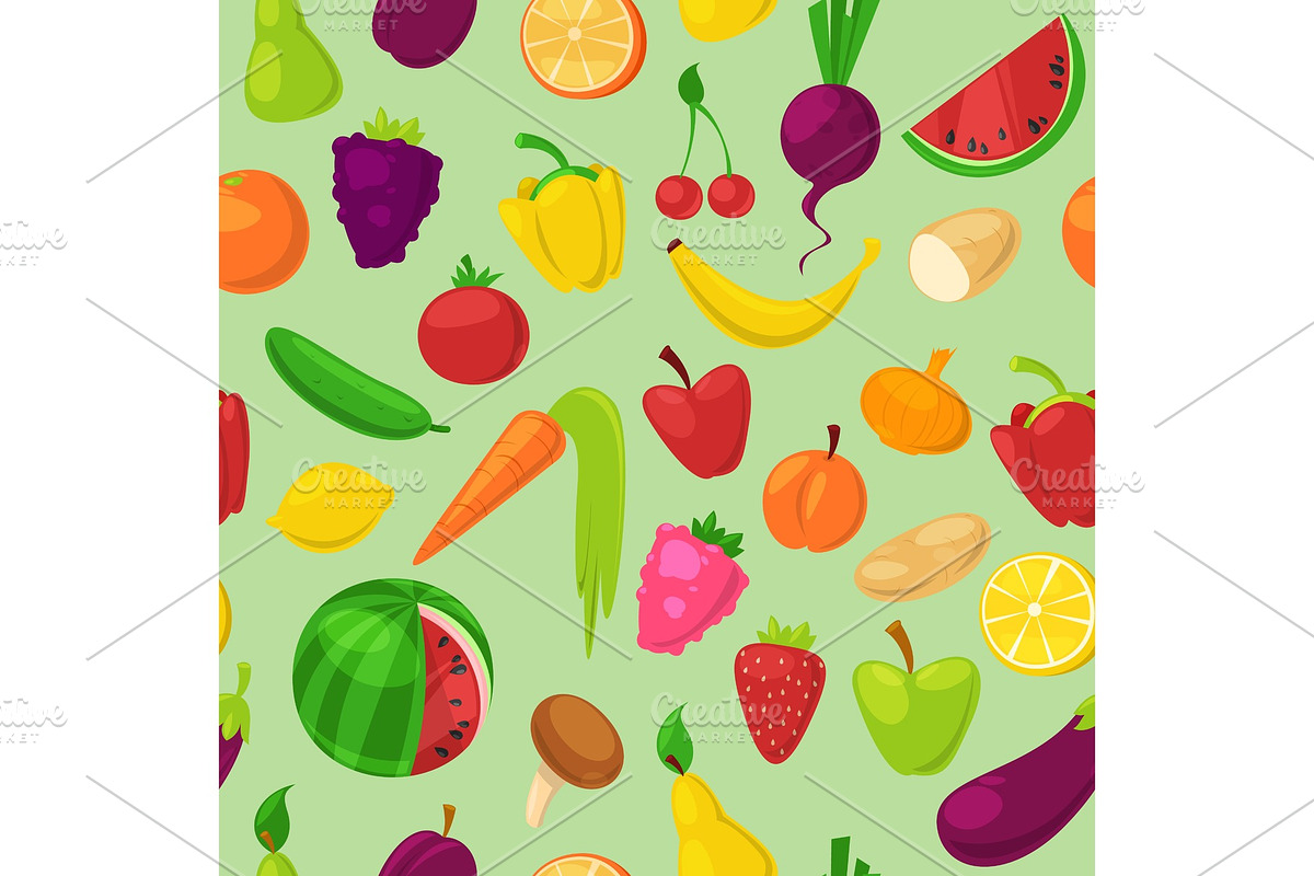 Fruits vegetables vector healthy in Illustrations - product preview 8
