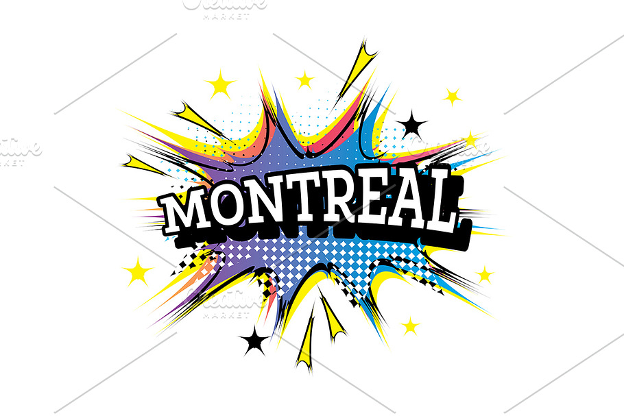 Montreal Canada Comic Text in Pop