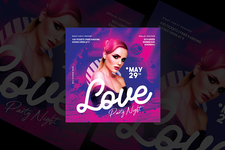 Love Party Night Flyer in Flyer Templates - product preview 8