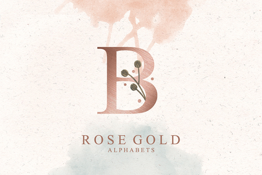 Rose Gold Alphabets in Illustrations - product preview 8