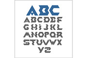 Font from triangles  - vector set.
