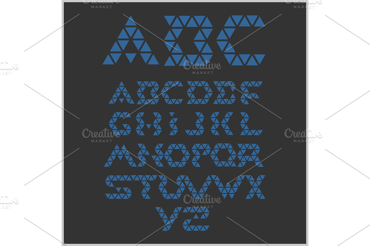 Font from triangles - vector set. in Illustrations - product preview 8