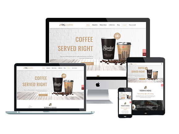 TPG Coffee Beverage Website template in WordPress Commerce Themes - product preview 1