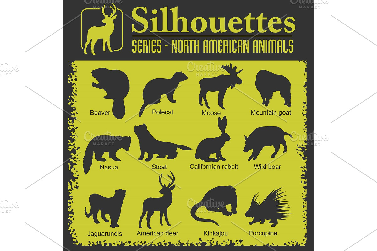 Silhouettes - North American animals in Illustrations - product preview 8