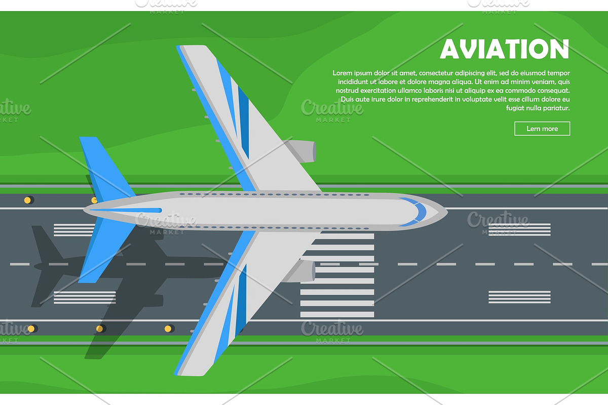 Aviation. Aircraft. Runway. Flight in Illustrations - product preview 8