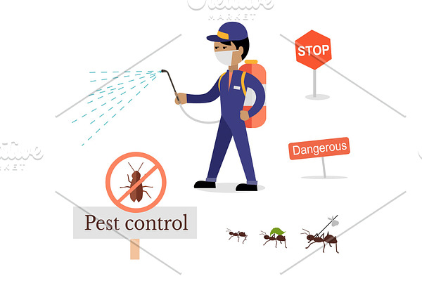 Set of Pest Control Banner