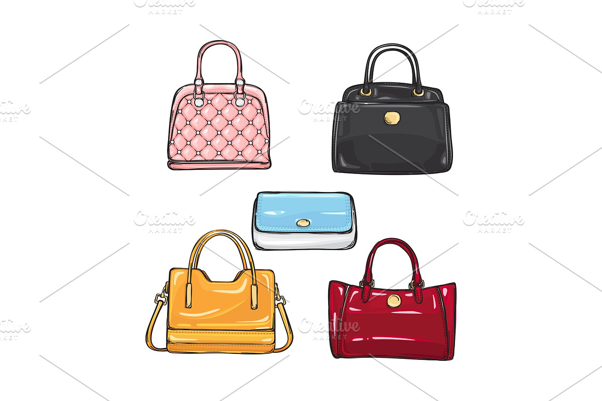 Collection of Different Handbags for in Illustrations - product preview 8
