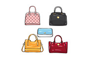 Collection of Different Handbags for