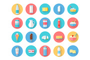 Dairy Products Icons Set