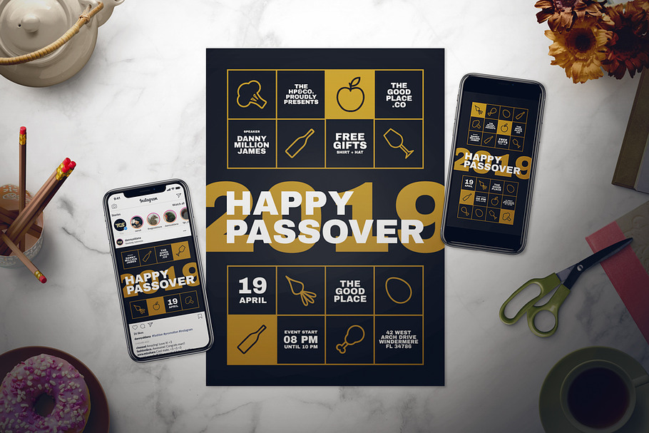 Happy Passover Flyer Set in Flyer Templates - product preview 8