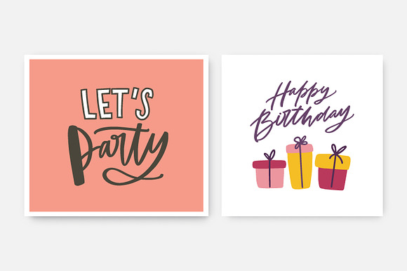 Happy Birthday lettering set in Illustrations - product preview 2