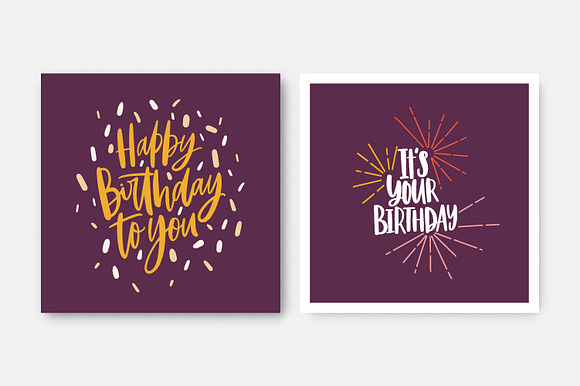 Happy Birthday lettering set in Illustrations - product preview 4