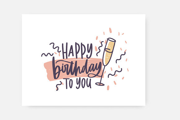 Happy Birthday lettering set in Illustrations - product preview 9