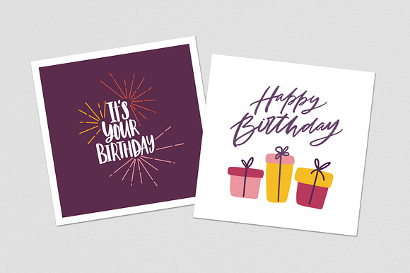Happy Birthday lettering set in Illustrations - product preview 13