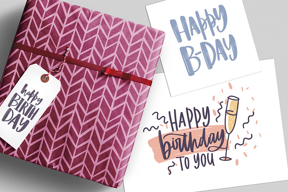 Happy Birthday lettering set in Illustrations - product preview 16