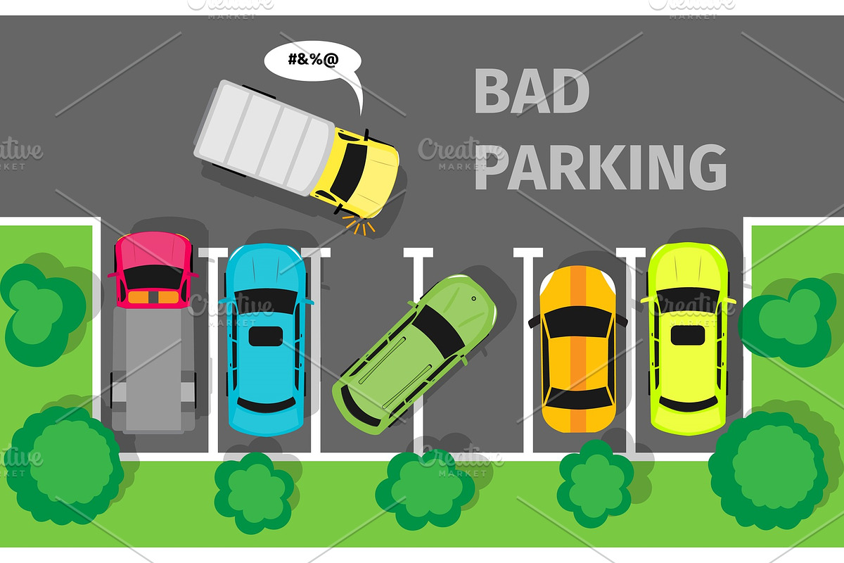 Bad Parking Top View in Illustrations - product preview 8