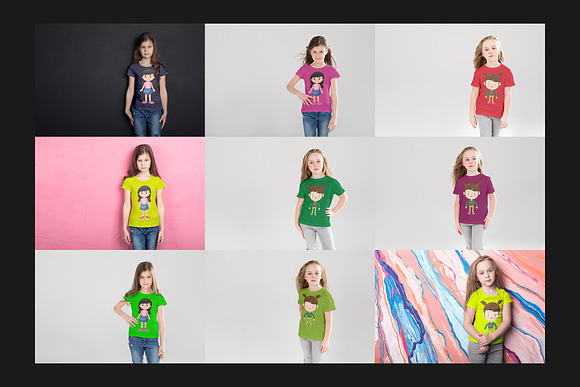 111 Kids T-Shirt Mock-Up Set in Product Mockups - product preview 5