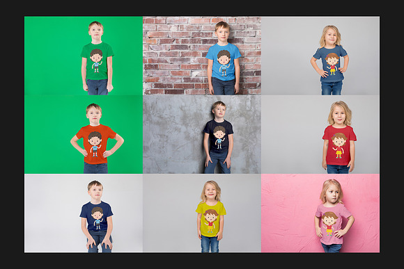 111 Kids T-Shirt Mock-Up Set in Product Mockups - product preview 6