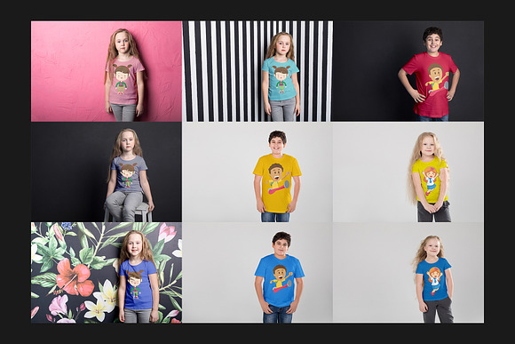 111 Kids T-Shirt Mock-Up Set in Product Mockups - product preview 7