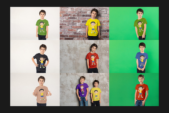 111 Kids T-Shirt Mock-Up Set in Product Mockups - product preview 9