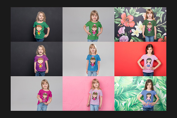 111 Kids T-Shirt Mock-Up Set in Product Mockups - product preview 10